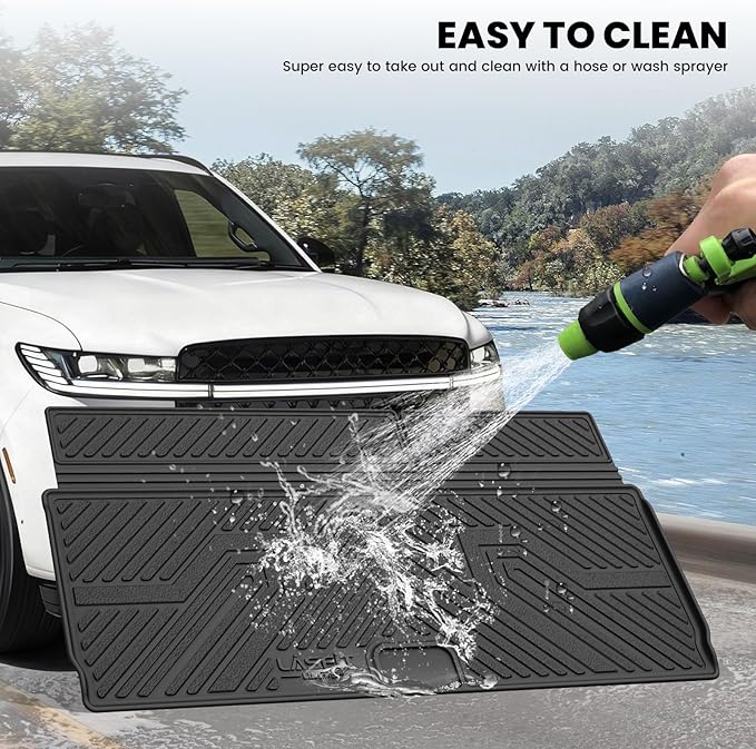 LASFIT Floor Mats&Cargo Backrest Mat for 7 Seats Ford Expedition Standard&Lincoln Navigator Standard 2025 2026 (Not Fit 8 Seats),Costom Fit All Weather Protection TPE Easy Clean Floor Liners,1pcs.