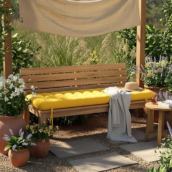 Vercraft Long Floor Cushion Large Floor Cushion with Brushed Cotton 74.8 x 27.5 x 3.15 in Jumbo Lounger Pillow for Outdoor Indoor Bay Window Meditation Yoga Reading Sleeping(Yellow)