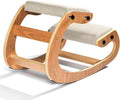 Easyego Kneeling Chair Ergonomic Posture Chair, Wood Adjustable Rocking Knee with Soft Padding, Natural Relief for Neck or Back Pain for Home Office, Max Load 300 lb - Beige