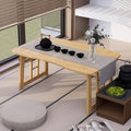 Folding Coffee Table, Foldable Japanese Floor Low Table Small Coffee Tables for Sitting On The Floor, No Assembly Portable Tea Table for Living Room Meditation Tea Room Tatami Zen Dining (Wood)