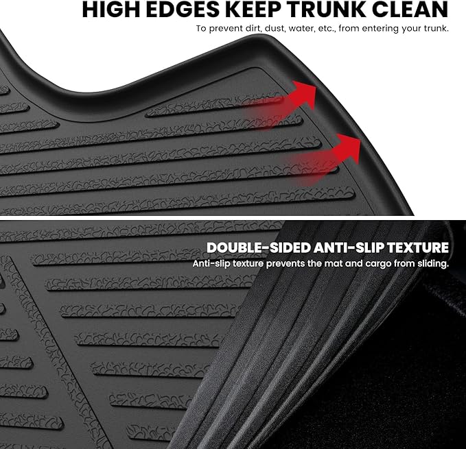 LASFIT Cargo Mat for Hyundai Sonata 2026 2025 2024 2023 2022 2021 2020 / Kia K5 2021-2025, All Weather TPE Custom Fit Car Trunk Mats Cargo Liners Accessoires, Black
