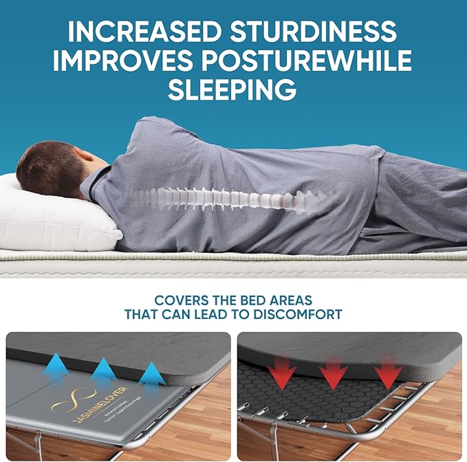JASMINELOVER Bunkie Board Queen Size 59"x80" Bed Boards for Under Mattress - Heavy Duty Reinforced Wood Support Board with Anti-Sag Design, Fits Metal Frames/Platform Beds/Sleeper Sofas
