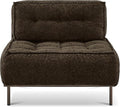 MCombo Modular Sofa Couch with Removable Cushion, Accent Sofa Chair, Upholstered Sofa for Living Room, Apartment, Office (Chocolate, Middle Seat)