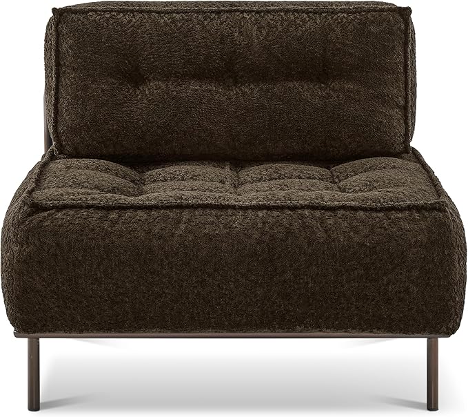 MCombo Modular Sofa Couch with Removable Cushion, Accent Sofa Chair, Upholstered Sofa for Living Room, Apartment, Office (Chocolate, Middle Seat)