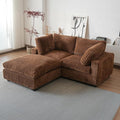 WJShome Cloud Modular Sectional Sofa,78" Plush Sofas for Living Room,L Shaped Sofa Couch with Storage Ottoman,3 Seater Comfy Couch Deep Seat Couches,Covers Washable&Replaceable (Brown)