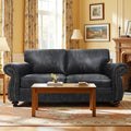 Couchus Mid-Century Vintage Sofa Couches with Rivet Design,loveseat Sofa,Removable Sofa Cover Upholstered Cushions and Solid Wood Frame (Grey, Loveseat)