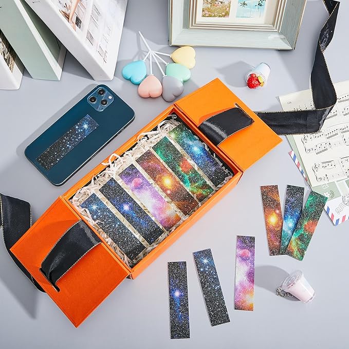 Gersoniel 72 Pcs Anxiety Sensory Stickers Strips Adhesive Textured Mental Health Calm Stickers Mindfulness Fidget Decals Stress Anxiety Relief Items for Therapy Office Desk Counselor(Galaxy)
