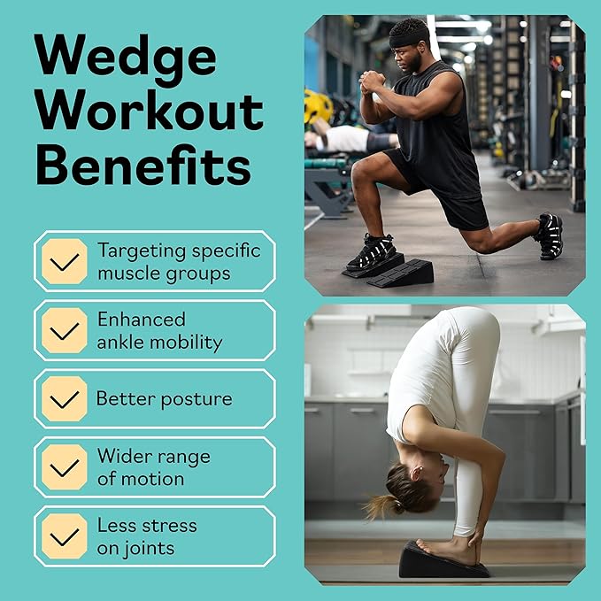 Squat Wedge - Squat Wedge Block 960 LBS Capacity - Slant Board for Calf Stretching with 5 Adjustable Angles - Calf Stretcher Slant Board - Yoga Blocks - EPP Material for Ankle Mobility & Physical Therapy