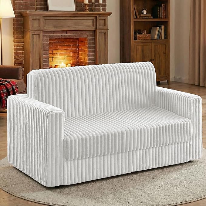 HABUTWAY Folding Sofa Bed, 2 in 1 Convertible Sleeper Chair with Armrest, Portable Fold Out Chair Bed, Comfy Floor Couch, Multi-Functional Lazy Sofa for Living Room Bedroom Dorm Home Office, Beige