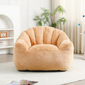 Bean Bag Chair, Bean Bag Couch for Adults and Kids, Comfy Shell-Shaped Chair with Filler Armrests Stuffed High-Density Foam Stuffed Sofa Lounge Floor Sofa for Bedroom,Gaming, Reading,Orange