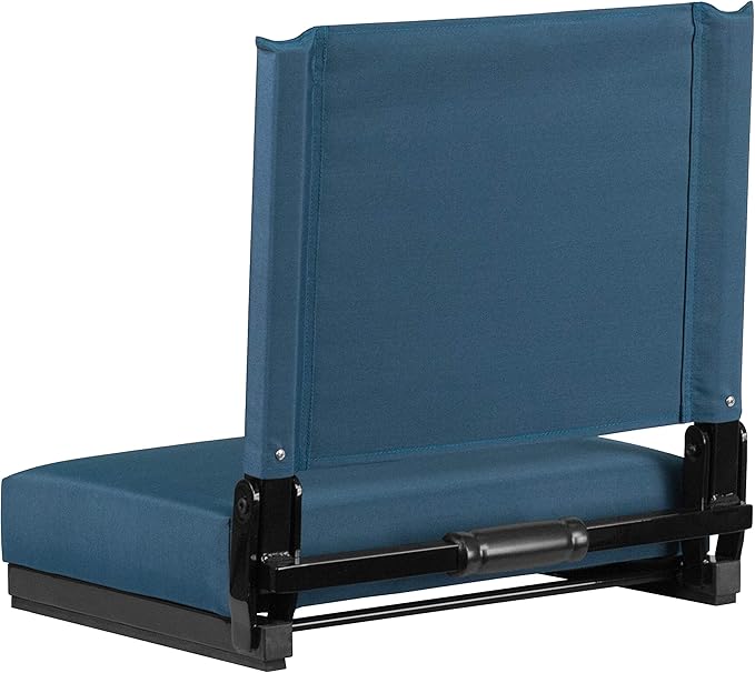 Flash Furniture Grandstand Portable Stadium Seat for Bleachers or Benches, Folding Padded Stadium Chair with Carrying Handle, 500 lb. Weight Capacity, Teal