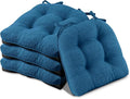 Basic Beyond Chair Cushions for Dining Chairs 4 Pack, Chair Cushion with Ties and Non Slip Backing, 15.5 x 15.5 inches Tufted Chair Pads for Dining Chairs(Turquoise)