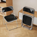 Folding Chair 4 Pack Acrylic Foldable Portable Plastic Chair,Easy to Use and Store Comfortable Portable Party Chairs for Home,Office,Party,Comfy,Black