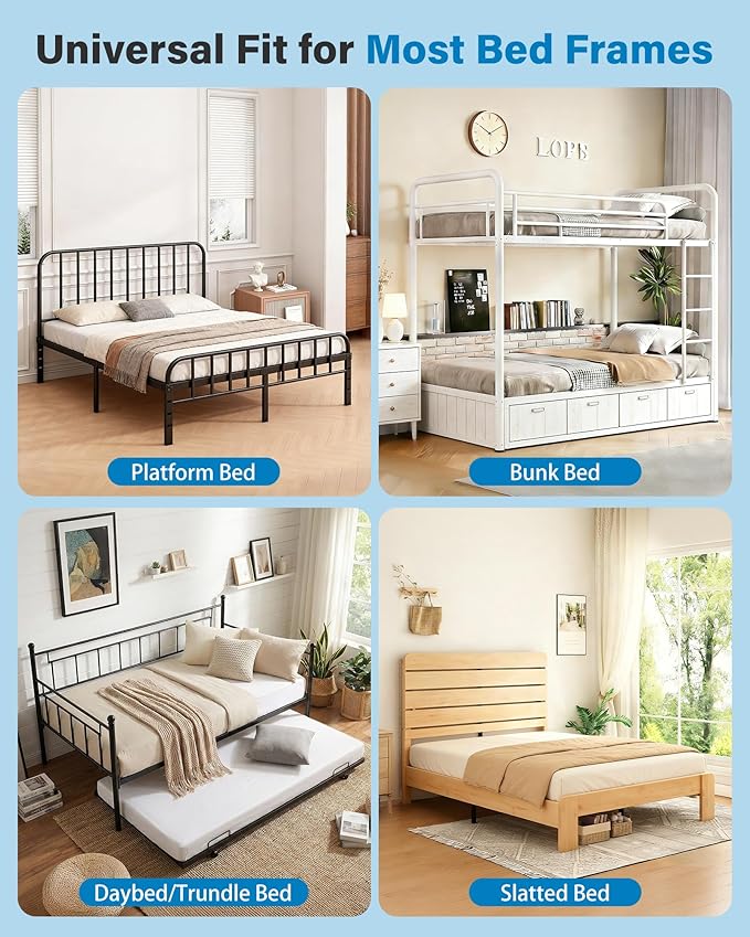 SAKSUN Bunkie Board King 76x80'' for Bedroom: Breathable & Moisture Resistant Boards for Bed Frame - Heavy Duty Low Profile Bed Support Board King Box Spring Supplement, Noise Minimizing