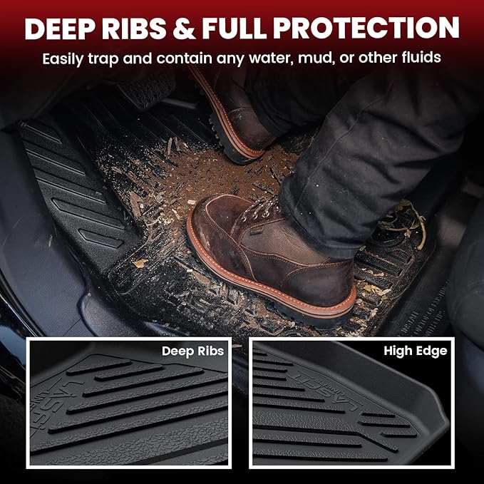 LASFIT Floor Mats & Cargo Liner Fit For Mazda 3 2019-2026 (Only Fits Sedan Models) All Weather TPE Custom Fit 2019-2024 2025 2026 Floor Liners Front & Rear Row & Trunk Full Set Mats Accessories, Black