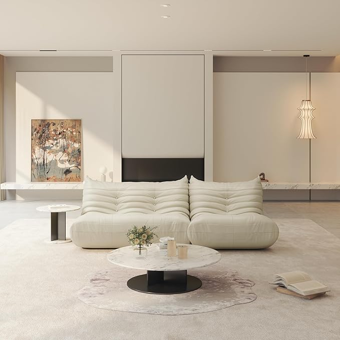 Fireside Chair Lazy Floor Sofa Set, Cozy Memory Foam Bean Bag Chairs, Faux Leather Giant Bean Bag Chair Sofa, Armless Foam Couch Lounger Tatami Recliner for Living Room Bedroom Dorm Office