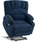 MCombo Oversized Power Lift Recliner Chair for Elderly, Lift Chair with Heat and Massage, Lift Recliner for Big and Tall, Cup Holders, USB & Type C Ports, Fabric R7092 (Navy Blue, Oversize)