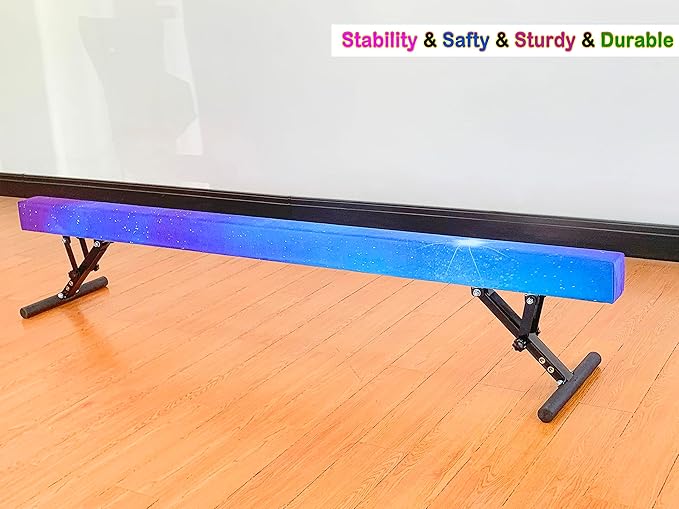 MARFULA Adjustable Balance Beam 8 ft Gymnastic Beam Adjustable Height for Kids and Teenage of All Gymnastic Levels, Gymnastic Training Beam Gymnastic Equipment for Athlete Home and Gym Club Use