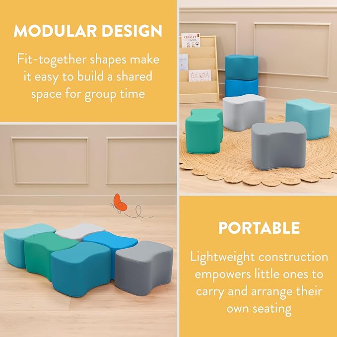 Butterfly Stools, Flexible Seating, Contemporary, 6-Piece