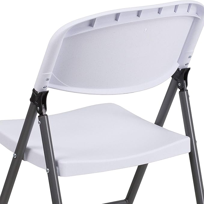 Flash Furniture Hercules Series Plastic Folding Chairs, Lightweight Commercial Event Chairs with 330-lb. Static Weight Capacity, Set of 4, White