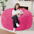 Homguava 4 FT Bean Bag Chair,4' Big Bean Bag,Large Bean Bag Chairs for Adults with Memory Foam Filled,Comfy Beanbag Chairs Soft Bean Bag Sofa with Dutch Corded Plush Cover-Pink