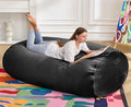 Hobestluk 5FT Bean Bag Chair Large Beanbag Lounger with Removable Cover Adult Bean Bag Chair with Portable Handle Desgin for Living Room Bedroom (Black, 5FT)