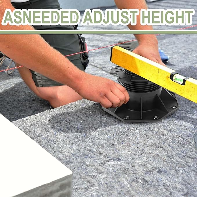 10 Pack Adjustable Plastic Pedestal Paver,Floor Slate Support Floor Lift,Deck Support Floor Raising,Deck Foundation Base Support,Adjustment Raising from 2-3/8" to 5-1/2"