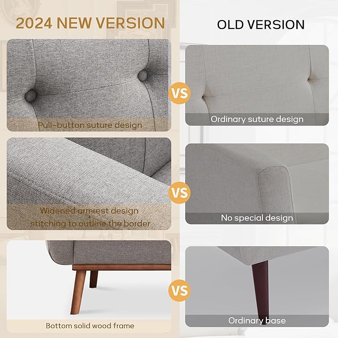 HUIMO Fabric Accent Chairs Set of 4, Button Tufted Living Room Chairs Easy to Install, Mid Century Modern Chair, Upholstered Arm Chair for Living Room Bedroom Study Office (4, Dark Grey)