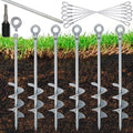Tyalez 18 inch Ground Anchor Heavy Duty Earth Anchors Set Screw in for Mobile Home, Swing, Tent Trampoline Anchors Wind Resistant Tree Stakes and Supports with Drill Socket, 6 Pack