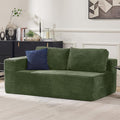 Furnify 67" Loveseat Sofa, Cloud Modular Couch, Upholstered Floor Sofa with Deep Seat, Upholstered Foam Sofa for Bedroom Living Room, No Assembly Required (Green, Plush Corduroy Fabric)