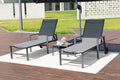 PURPLE LEAF Modern Charcoal Grey Patio Chaise Lounge Set for 2 with Adjustable Pool Chaise Lounge Chair and Table Included