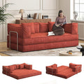 Carzzi-Life 79" Convertible Sofa Bed with Pillows, Corduroy Folding Sleeper Sofa with Fixed-Shape Frame, Boneless Couch for Living Room Bedroom, Floor Sofa Lounge No Assembly Required