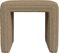 HomePop Modern Channel Tufted Ottoman|Homepop Home Décor|Ottoman for Living Room & Bedroom - Brown Boucle