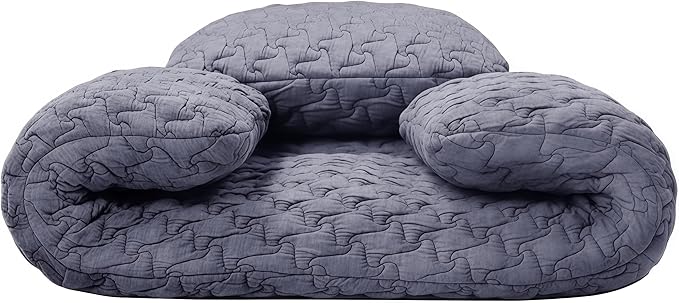 Meditation Cushion & Mat Set, Zafu Floor Pillow, Ergonomic Meditation Pillow Seat & Yoga Bolster Knee Pad, Meditation Accessories Gifts, Zabuton Prayer Pad
