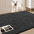 JSEI Dirt Trapper Door Mat 36"x60" Non-Slip Washable Entrance Mat, Dog Doormats, Absorbent & Fade-Resistant Floor Mats, Low Profile Welcome Mats for Entryway, Front Door, and Inside Entrance, Black