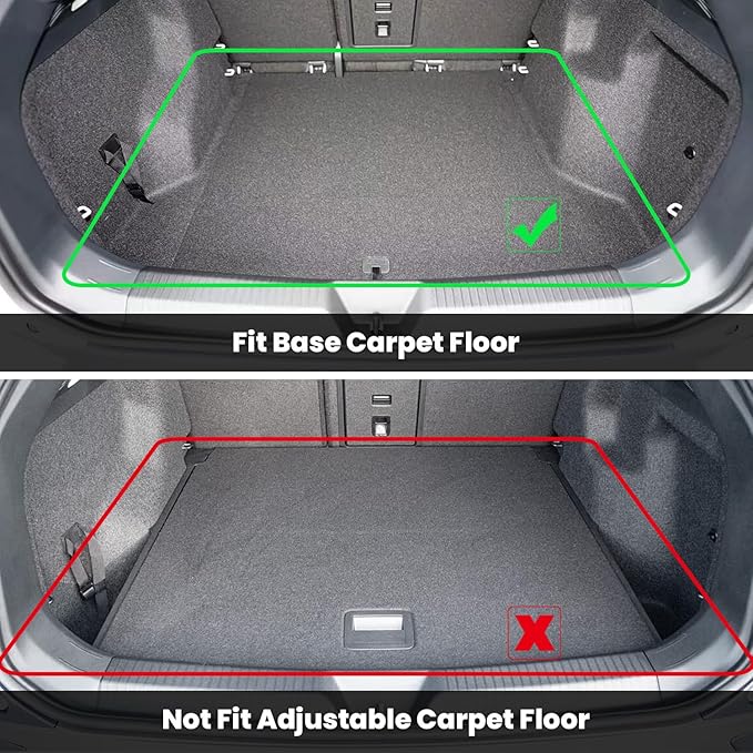 LASFIT Cargo Mat Fit for Volkswagen VW ID.4 2021-2026 All Weather TPE Trunk Liners (Only Fit Non-Adjustable Carpet Floor)