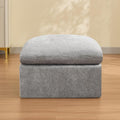 WUTUTUEE 33.5'' Cloud Ottoman for Modular Sofa, Comfy Chenille Upholstered Footrest with Memory Foam, Fully Compressed Packaging, Oversized Ottoman Bench for Living Room or Small Space, Light Grey