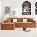 Opiesit 108" Boneless Couches for Living Room, Modular Sectional Sofa with Oversized Chaise, L-Shape Cloud Couch with Deep Seat, High-Density Memory Foam, No Assembly Required, Plush Corduroy Brown