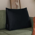 WOWMAX Back Pillow for Bed Sitting up-Bed Wedge Pillow Back Support Pillows for Bed & Sofa Couch, Velvet(100% Cotton), Black