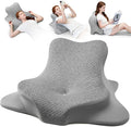 YRuiSofut Reading Pillow for Bed, Leaning, Lying and Prone, Ergonomic Memory Foam Bed Wedge Pillow for Headboard, Floor Cushions, Chin & Back Support Pillows on Bedrest Couch Floor- Grey
