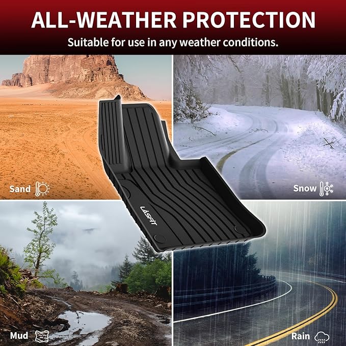 LASFIT Floor Mats & Cargo Mat for Mercedes Benz GLC SUV 2026 2025 2024 2023 GLC300 / GLC43 AMG / GLC63 AMG S E (Not for Coupe & PHEV (350e)), All Weather TPE Floor Liners & Trunk Mat