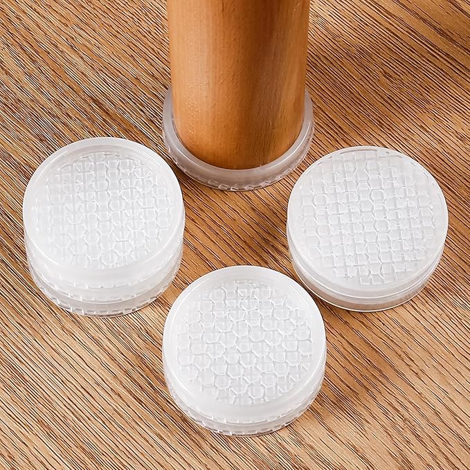 GAGUIUP Clear Non Slip Furniture Pads - 2" Anti Slide Caster Cups, 8PCS Round Furniture Coasters for Hardwood Floors & Carpet, Wood Floor Protectors for Furniture Leg, Table Chair Couch Bed Stoppers