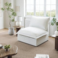 Lopzeho Middle Seat for Cloud Modular Sectional Sofa, Comfy Down Filled Cloud Couch with Removable Cover, Modular Sectional Couches for Living Room, Cream White
