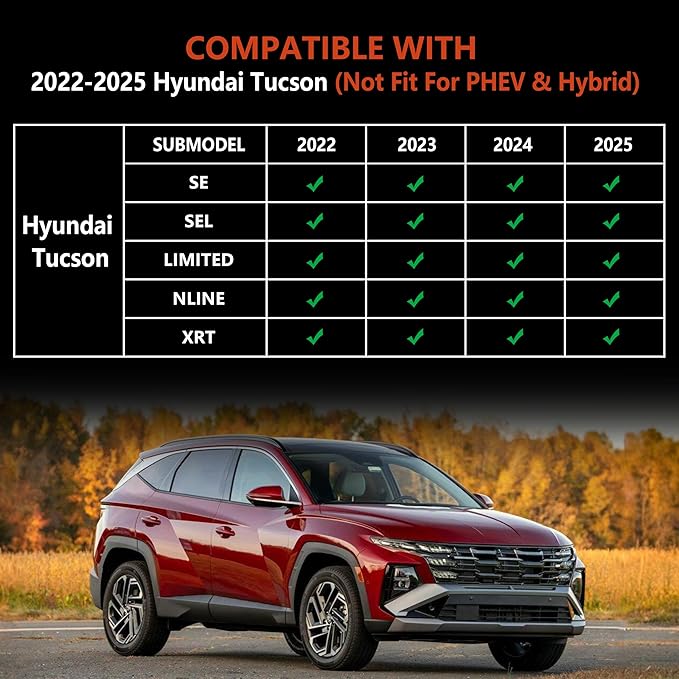 KARPAL Floor Mats Fit for Hyundai Tucson 2022-2025 2026 (Not Fit Hybrid & PHEV), All Weather TPE Car Mats Cargo Liners Guard Accessories, 1st & 2nd & Cargo Liners