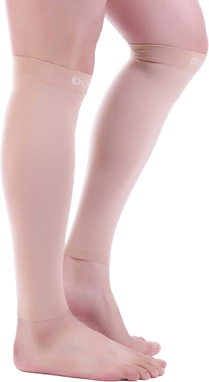 Doc Miller Compression Calf Sleeve for Men & Women – 20-30mmHg Graduated Support for Running, Shin Splints, Calf Strain – Knee High, Small to 6XL Plus Size