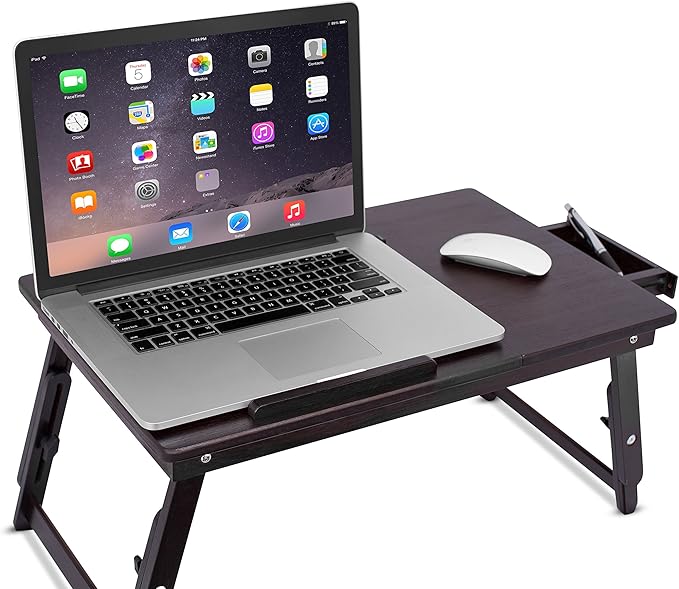 Sofia + Sam Bamboo Ventilation Lap Tray with Adjustable Legs (Walnut)
