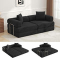DURASPACE 78'' Folding Convertible Sofa Bed Boneless Foam Sectional Couches with Fixed-Shape Frame, Modular Floor Sleeper Sofa for Living Room (Chenille Black)