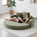 67" Round Convertible Folding Sofa Bed, Boneless Couch Loveseat, Floor Sleeper Chaise Lounge for Living Room, Apartment, Dorm, Small Spaces, Green