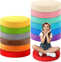 GlikCeil 12 Pcs Round Floor Pillow Cushions for Kids Classroom 15'' Soft Flexible Seating Chair Floor Seats for Reading Corner Playroom - Winter & Spring School Supplies (Color Carnival Series)