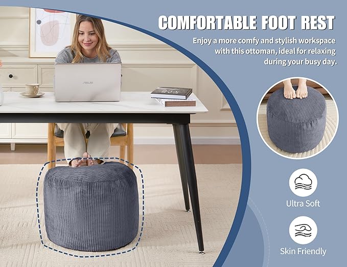 Small Pouf Ottoman Foot Rest Footstool and Ottomans Small for Couch Foot Stools for Living Room Boho Couch Ottomans White Beige Pouf Ottoman 20x15 Foot Rest Poufs Footstool